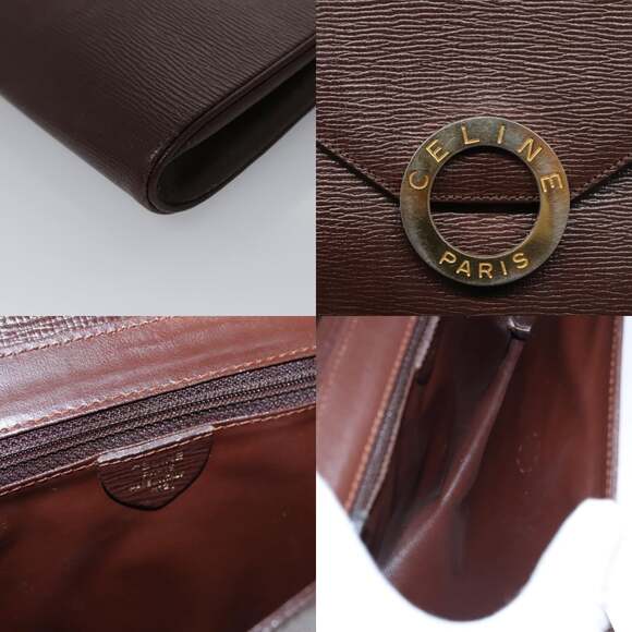 CELINE Circle Shoulder Bag Leather Brown Gold - Picture 11 of 12